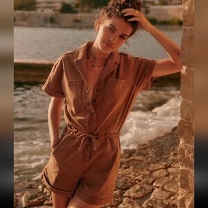 Sezane Kaou Short Sleeve Jumpsuit